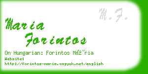 maria forintos business card